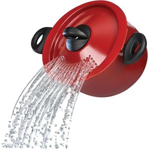 Oval 5 Qt. Pasta Pot with Strainer Lid - Red Pepper