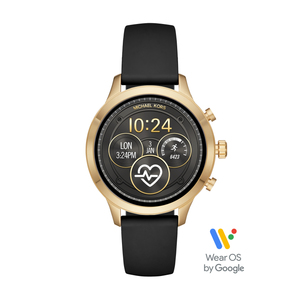 Ladies Access Runway Gold-Tone & Black Silicone Strap Smartwatch