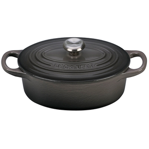 1qt Signature Cast Iron Oval Dutch Oven Oyster