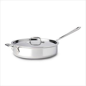 D3 Stainless Steel 4 Qt. Saute Pan with Lid