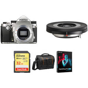 KP DSLR Camera with 40mm Lens and Accessories Kit (Silver)
