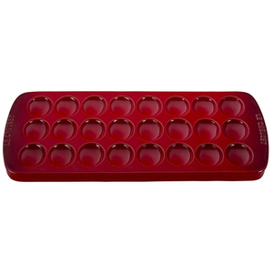8" x 16.25" Stoneware Deviled Egg Platter Cerise