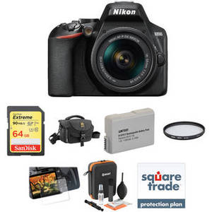 D3500 DSLR Camera with 18-55mm Lens Deluxe Kit