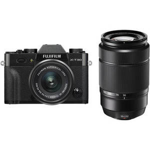 X-T30 Mirrorless Digital Camera with 15-45mm and 50-230mm Lenses Kit (Black/Black)
