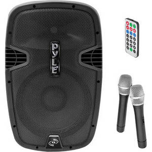 PPHP129WMU 12" 1,000-Watt Bluetooth Streaming Portable Loudspeaker System with Dual Handheld Wireless Mics