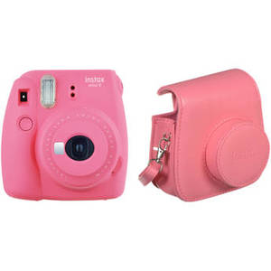INSTAX Mini 9 Instant Film Camera with Case Kit (Flamingo Pink)