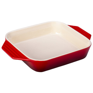 2.2qt Heritage Stoneware Square Dish Cerise