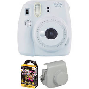 INSTAX Mini 9 Instant Film Camera with Instant Film and Case Kit (Smokey White)