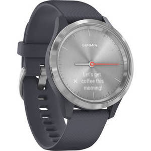 vivomove 3S Hybrid Smartwatch (39mm, Silver Stainless Steel Bezel/Granite Blue Case, Silicone Band)