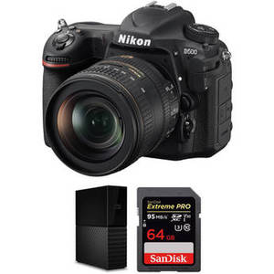 D500 DSLR Camera with 16-80mm Lens and Storage Kit