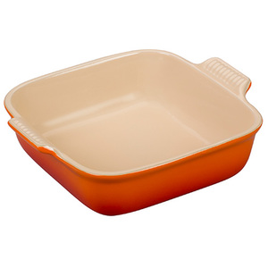 2qt Heritage Stoneware Square Dish Flame