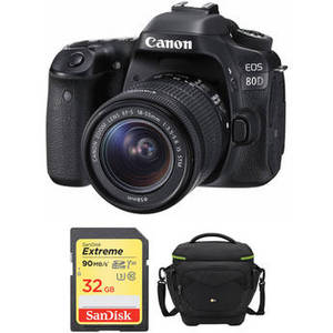 EOS 80D DSLR Camera with 18-55mm Lens and Accessory Kit