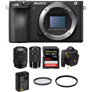 Alpha a6500 Mirrorless Digital Camera with 18-135mm and 55-210mm Lenses and Accessories Kit