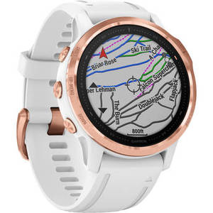 fenix 6S Multisport GPS Smartwatch (42mm, Pro, Rose Gold-Tone / White Band)