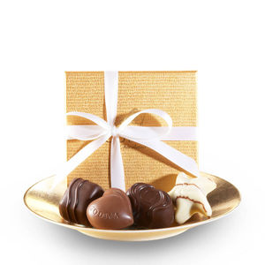 Gold Party Favors w/White Ribbon (4 Piece)