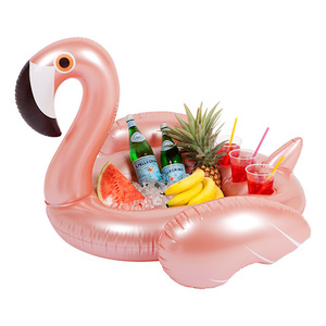Inflatable Pool Bar Rose Gold Flamingo