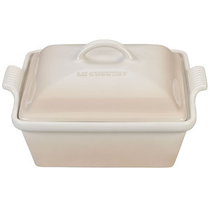 2.5qt Heritage Stoneware Covered Square Casserole Meringue