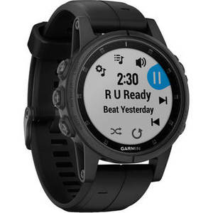 fenix 5S Plus Sapphire Edition Multi-Sport Training GPS Watch (42mm, Black with Black Band)