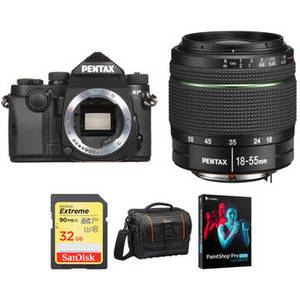 KP DSLR Camera with 18-55mm Lens and Accessories Kit (Black)