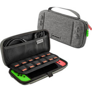 Nintendo Switch Carrying Case with Stand (Gray, Green/Pink Accents)