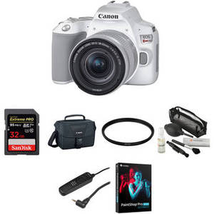 EOS Rebel SL3 DSLR Camera with 18-55mm Lens Deluxe Kit (White)