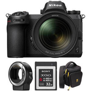 Z 7 Mirrorless Digital Camera with 24-70mm Lens, FTZ Mount Adapter, and Bag Kit