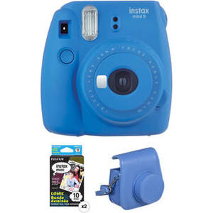 INSTAX Mini 9 Instant Film Camera with Instant Film and Case Kit (Cobalt Blue)