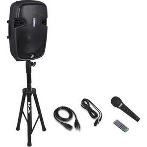 PPHP155ST 15" 1500W Bluetooth Portable PA Loudspeaker System with 35mm Speaker Stand