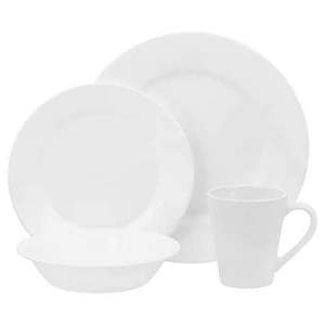 Shimmering White 16pc Round Dinnerware Set
