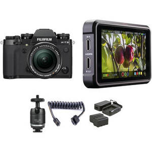 X-T3 Mirrorless Digital Camera with 18-55mm Lens and Ninja V Kit (Black)