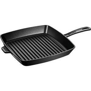 12" Cast Iron Square Grill Pan Matte Black