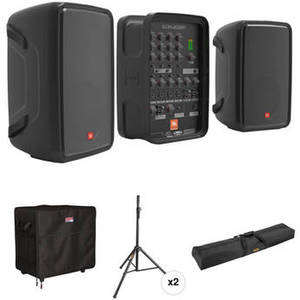 EON208P Portable PA System Kit with Speaker Stands and Protective Bags