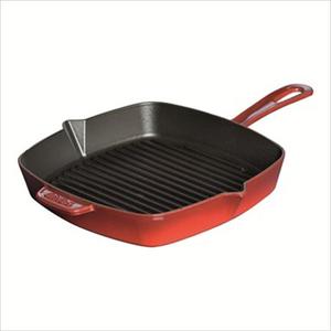 Cast Iron 10" Square Grill Pan - Cherry