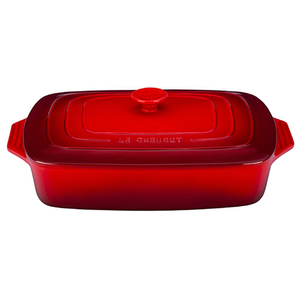 3.5qt Stoneware Covered Rectangular Casserole Cerise