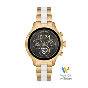 Ladies Access Runway Gold-Tone & White Silicone Smartwatch