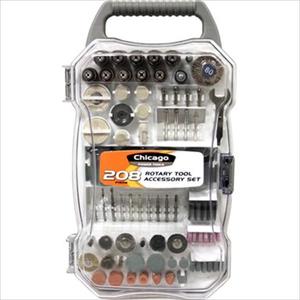 Chicago Power Tool 208-Piece Rotary Tool Accessory Set