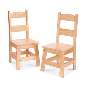 Wooden Chair Pair Natural - Ages 3-8 Years