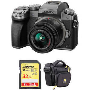Lumix DMC-G7 Mirrorless Micro Four Thirds Digital Camera with 14-42mm Lens and Accessory Kit (Silver)