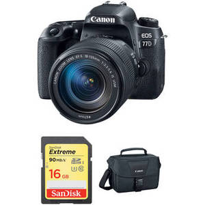 EOS 77D DSLR Camera with 18-135mm USM Lens and Accessory Kit
