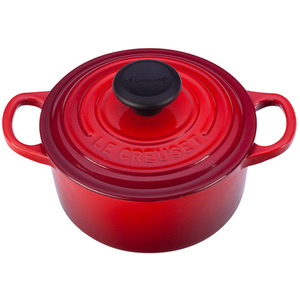 1qt Signature Cast Iron Round Dutch Oven Cerise