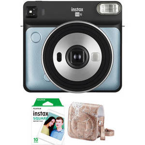 INSTAX SQUARE SQ6 Instant Film Camera with Film and Case Kit (Aqua Blue)