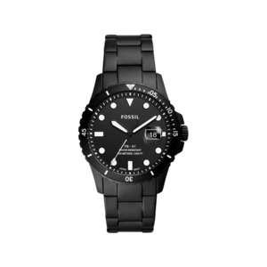 Fossil Men's FB-01 Three-Hand Date Black Stainless Steel Watch