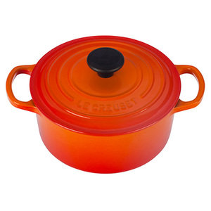 1qt Signature Cast Iron Round Dutch Oven Flame