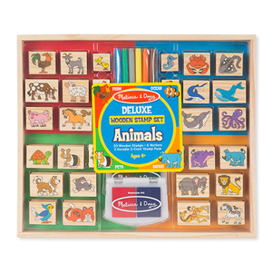 Deluxe Wooden Animal Stamp Set Ages 4+ Years