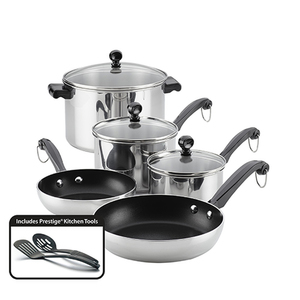 10pc Classic Nonstick Stainless Steel Cookware Set