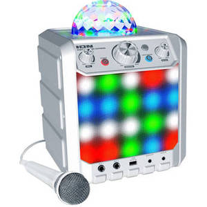 Party Rocker Express Bluetooth Speaker with Light Show and Microphone (White)