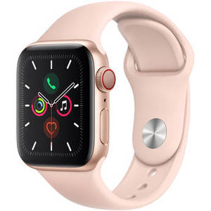 Watch Series 5 (GPS + Cell, 40mm, Gold Aluminum, Pink Sand Sport Band)