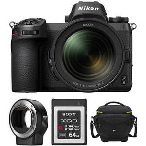 Z 6 Mirrorless Digital Camera with 24-70mm Lens, FTZ Mount Adapter, and Bag Kit