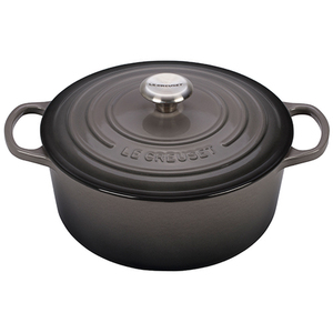 5.5qt Signature Cast Iron Round Dutch Oven Oyster