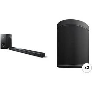 MusicCast BAR 400 Soundbar System and MusicCast 20 Wireless Speaker Pair Kit (Black Soundbar, Black Wireless Speakers)